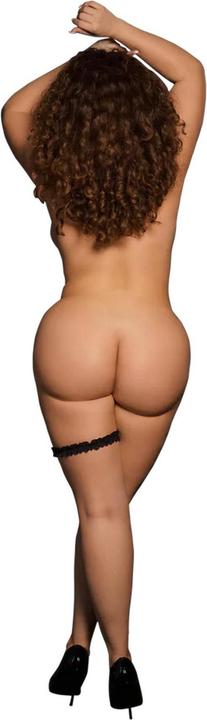 Produktbild Le Désir Noel - Elastic Lace Garter with Golden Details - Plus Size