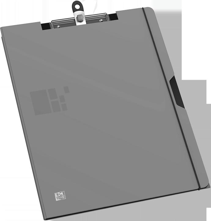 Elba for Business writing case, made of PP, grey clip with hanging loop and pen holder, elastic strap (A4, 1x)