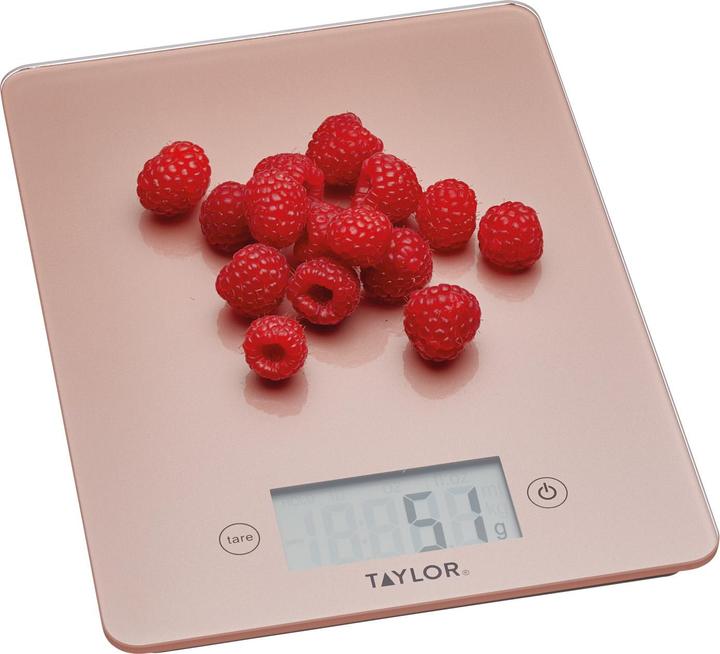Taylor's Taylor Pro Glass Digital Kitchen Scale, 5kg, Rose Gold, Gift Boxed