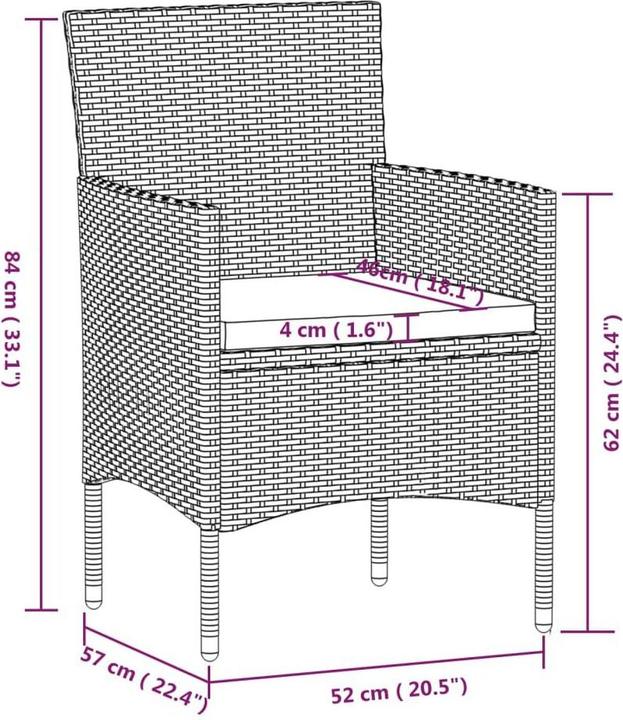 Produktbild vidaXL Garten Essgruppe (200 x 100 x 74 cm)