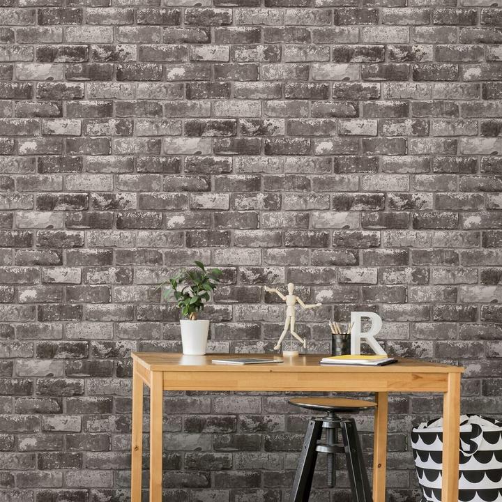 Actual product image Grandeco Brick Effect Vinyl Wallpaper