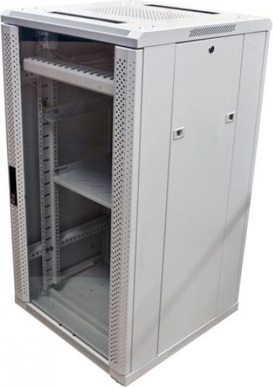 Actual product image Triton 19 Cabinet 22U W600 / D600mm *light grey* SNB series glass door (22 RU, 19 inch rack)