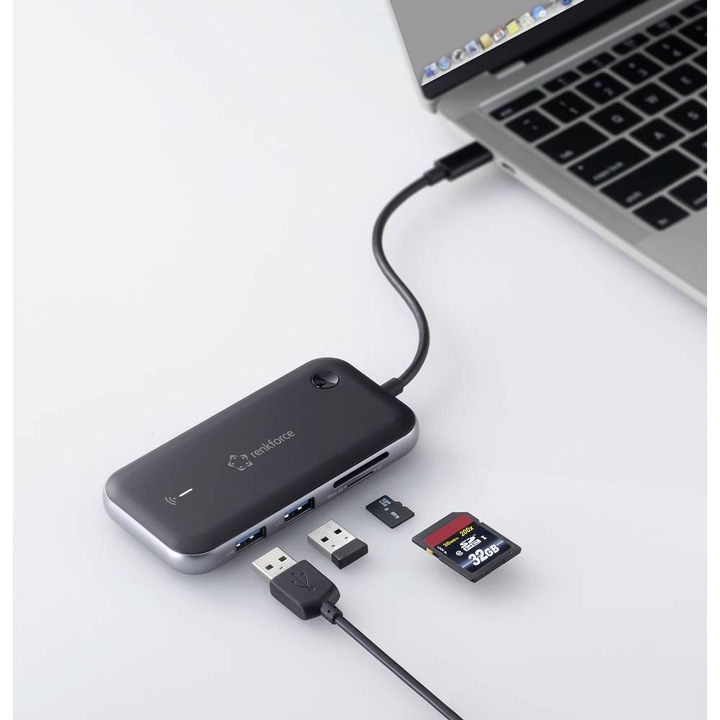 Actual product image Renkforce USB-C hub for wireless image transmission (USB-C, 2 Ports)