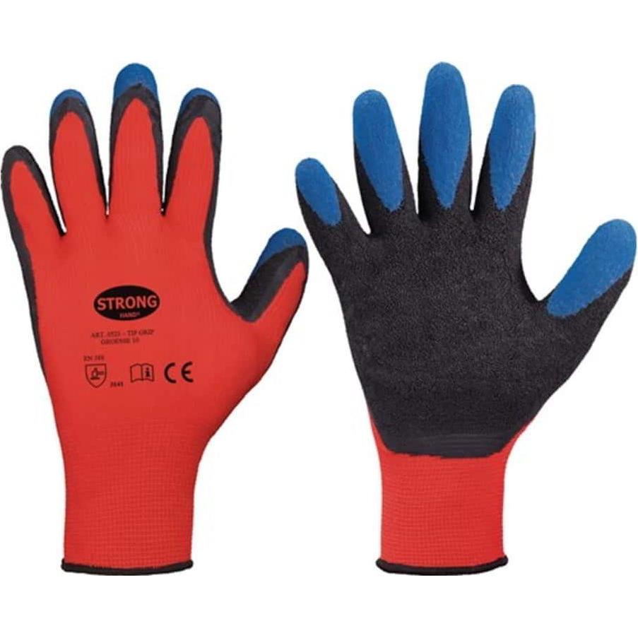 Stronghand, Schutzhandschuhe, Handschuhe Tip Grip Grösse 10 rot/schwarz/blau PSA-Kategorie 99999999 (10)