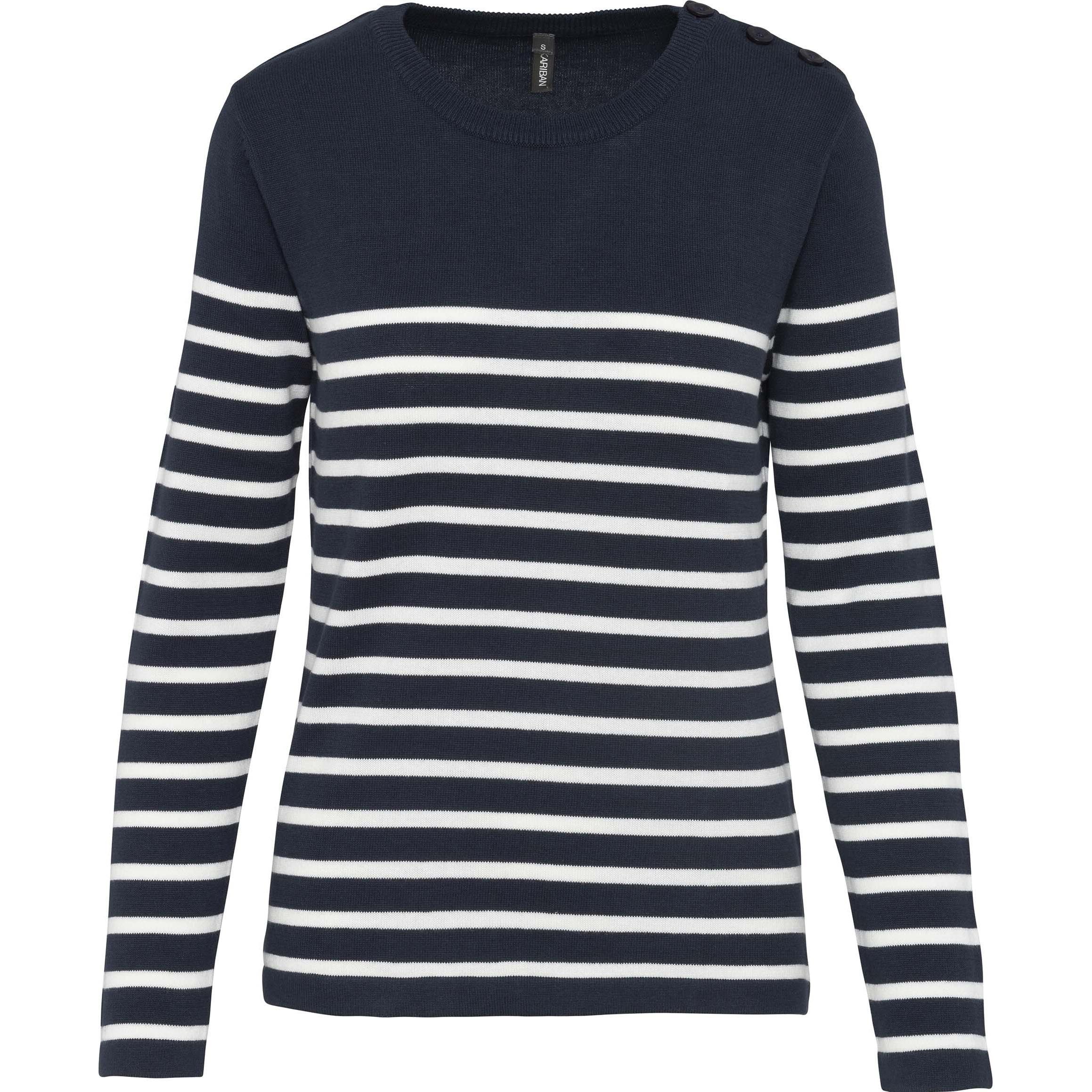 Kariban, Damen, Pullover, V-Ausschnitt, Blau, (XS)