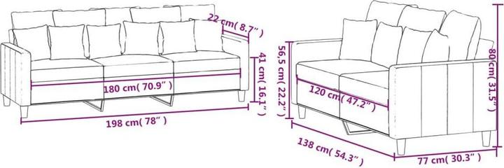 Produktbild vidaXL Sofagarnitur (2-Sitzer, 3-Sitzer)
