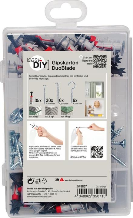 Productafbeelding Fischer 548857 MEISTER-BOX DUOBLADE, praktische assortimentsdoos met 77 DUOBLADE deuvels, schroeven & haken. (1 Pcs.)