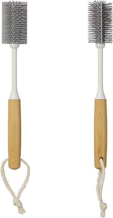 Image du produit ProPlus Brosse à bouteille Silicone 31,5 cm Ø5 cm x 7,5 cm Bambou (1 pcs)