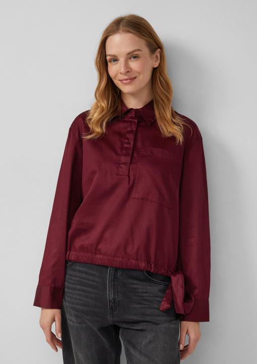 Immagine prodotto s.Oliver Bluse Baumwollsatin-Bluse mit Bindedetail am Saum (38)