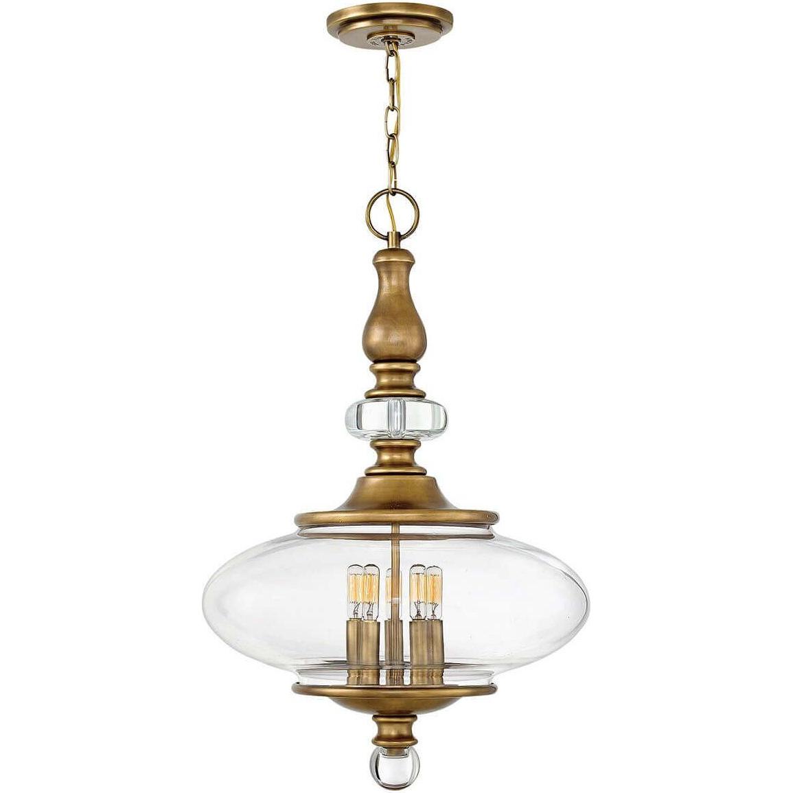Elstead Lighting, Pendelleuchte, Wexley Hängeleuchte E14 5-fach Heritage Messing (E14)