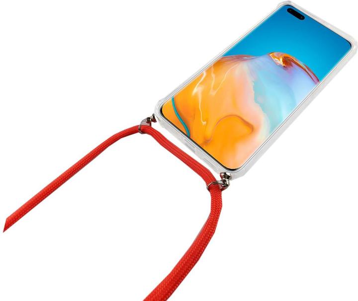 Actual product image König Design Huawei P40 Mobile Phone Chain Case with Strap Case to hang around with Cord Case Pink