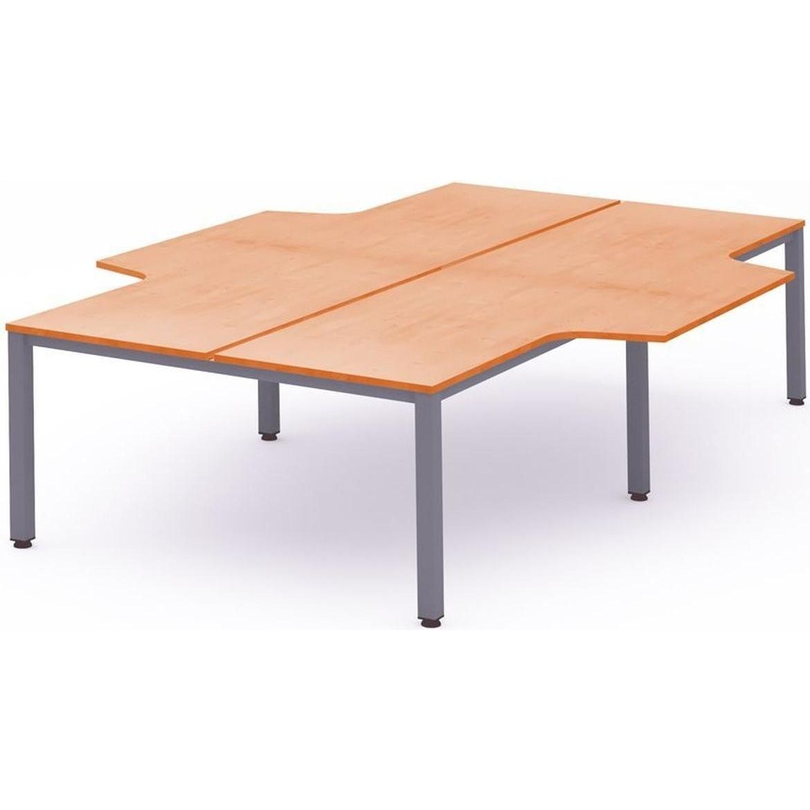 Rocada, Schreibtisch, Mehrfacharbeitstisch Executive L-Form BxTxH 320x163/220x73cm Gestell grau Platte Melamin buche (22...