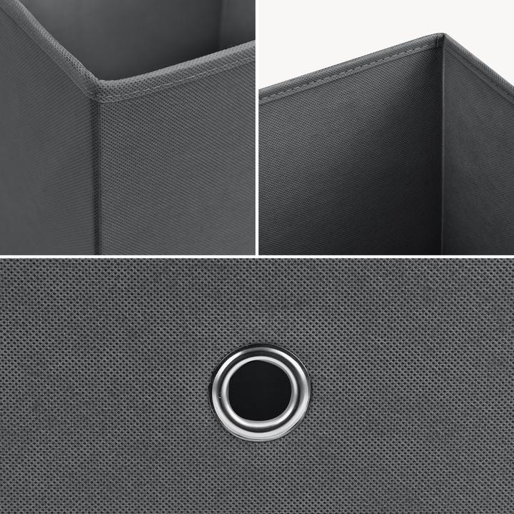 Produktbild En.Casa Faltbox 10er-Set 30x30x28 cm Vliesstoff Dunkelgrau (30 cm, 25.20 l, 10x)