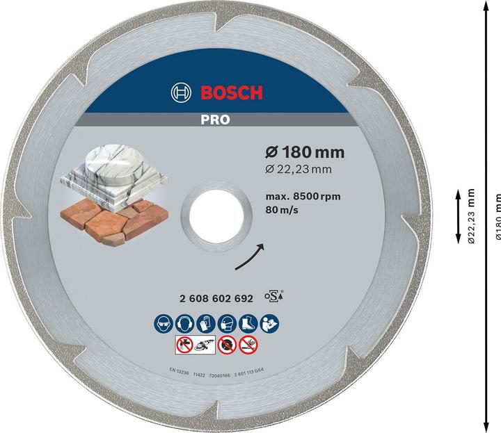 Actual product image Bosch Professional Zubehör PRO Marble diamond cutting disc, 180 x 22.23 mm