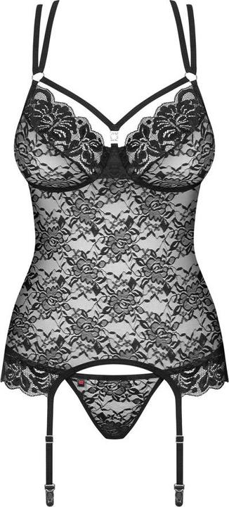 Produktbild Obsessive Korsett & Tanga Schwarz S/M (S, M)