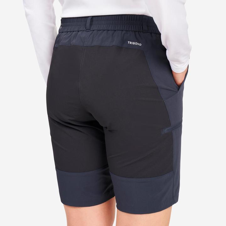 Image du produit Tribord Short de voile déperlant Femme - Sailing 500 gris foncé (44)