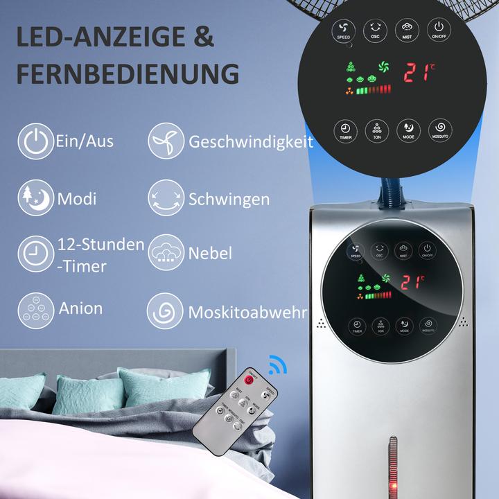 Produktbild Homcom Nebelventilator ABS-Kunststoff, AS Schwarz