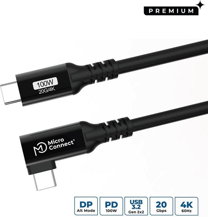 Actual product image MicroConnect USB C — USB C (0.15 m, USB 3.2 Gen 2x2, 100 W)