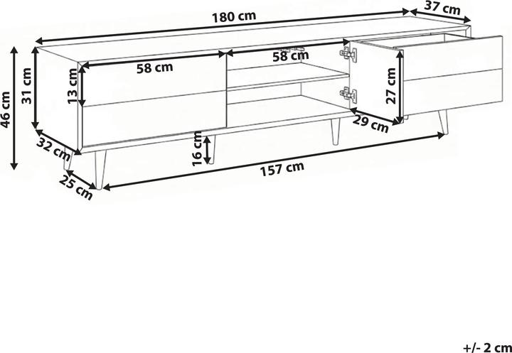 Produktbild Beliani Silverton (180 x 37 x 46 cm)