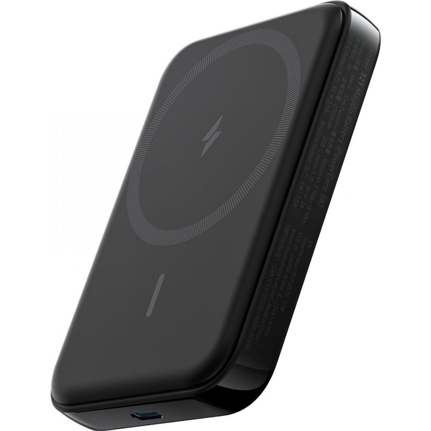 Anker 321 MagGo (5000 mAh, 7.50 W, 120 Wh), Powerbank, Schwarz
