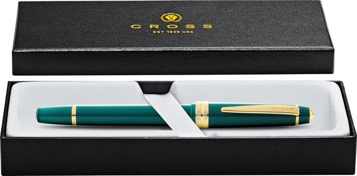 Image du produit Cross Roller Bailey vert clair avec finitions dorées en boîte cadeau (Vert et or)