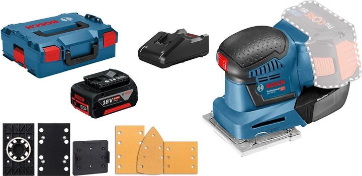 Produktbild Bosch Hausgeräte Akku-Schwingschleifer GSS 18V-10 / 1x 5,0 Ah Akku + Ladegerät inkl. Zubehör-Set in L (Schwingschleifer)