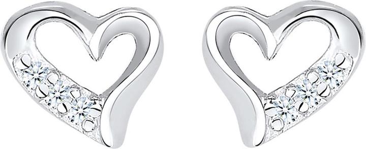 Produktbild Elli DIAMONDS Ohrringe Herz Liebe Diamant (0.03 ct.) 925 Silber (925er Sterling Silber, Diamant)