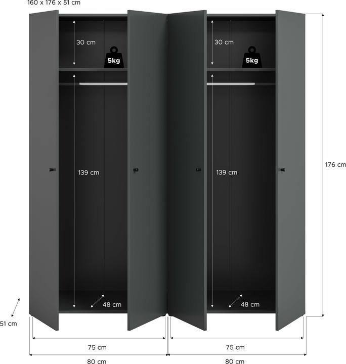 Produktbild Xonox Home Darwin (160 x 51 x 176 cm)