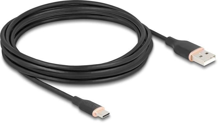 Actual product image Delock 81228 - USB 2.0 cable USB Type-A plug to USB Type-C plug 4 m black silicone (4 m, USB 2.0)