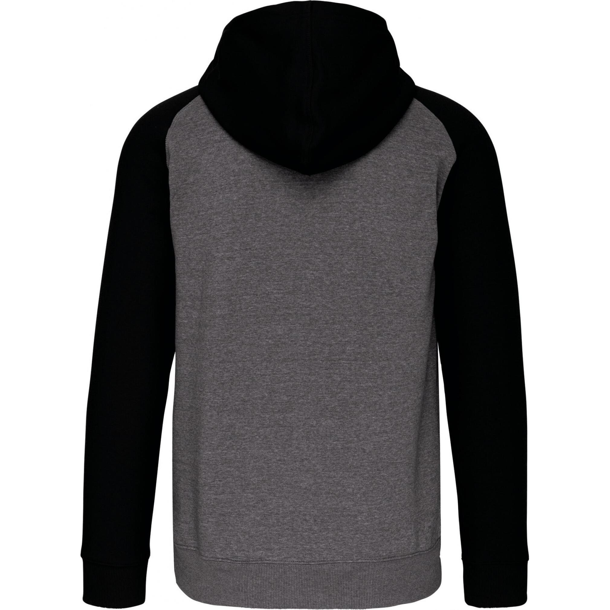 Thumbnail - Proact, Pullover, Sweatshirt Zipper mit Kapuze aus zweifarbigem Molton, Grau, (XL)