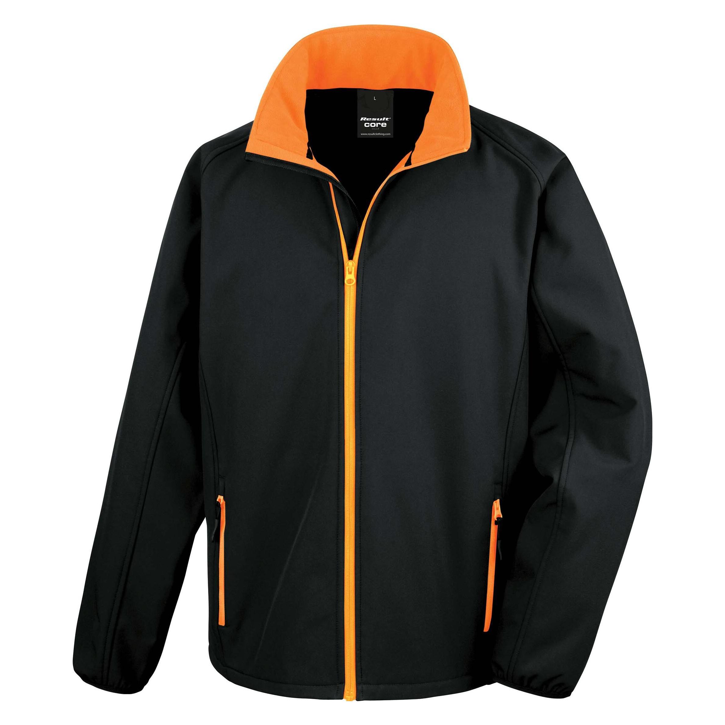 Regatta, Herren, Outdoorjacken, Softshell Printable (L), Schwarz, Orange, Mehrfarbig, L