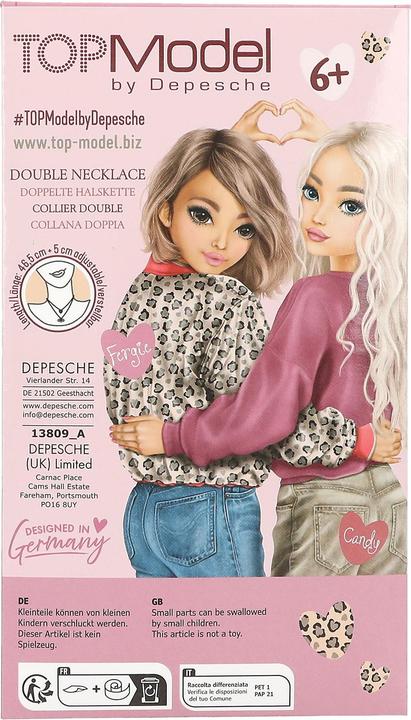 Produktbild Top Model TOPModel - Double Layer Necklace LEOHEART - Gold, Pink, White, Red - 46.5 cm 5 cm (Messing, Acryl, Nylon, Zink, 46.5 cm)