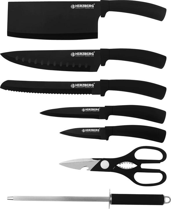 Produktbild JTI Messerset mit drehbarem Ständer, 8-teilig - Schwarz