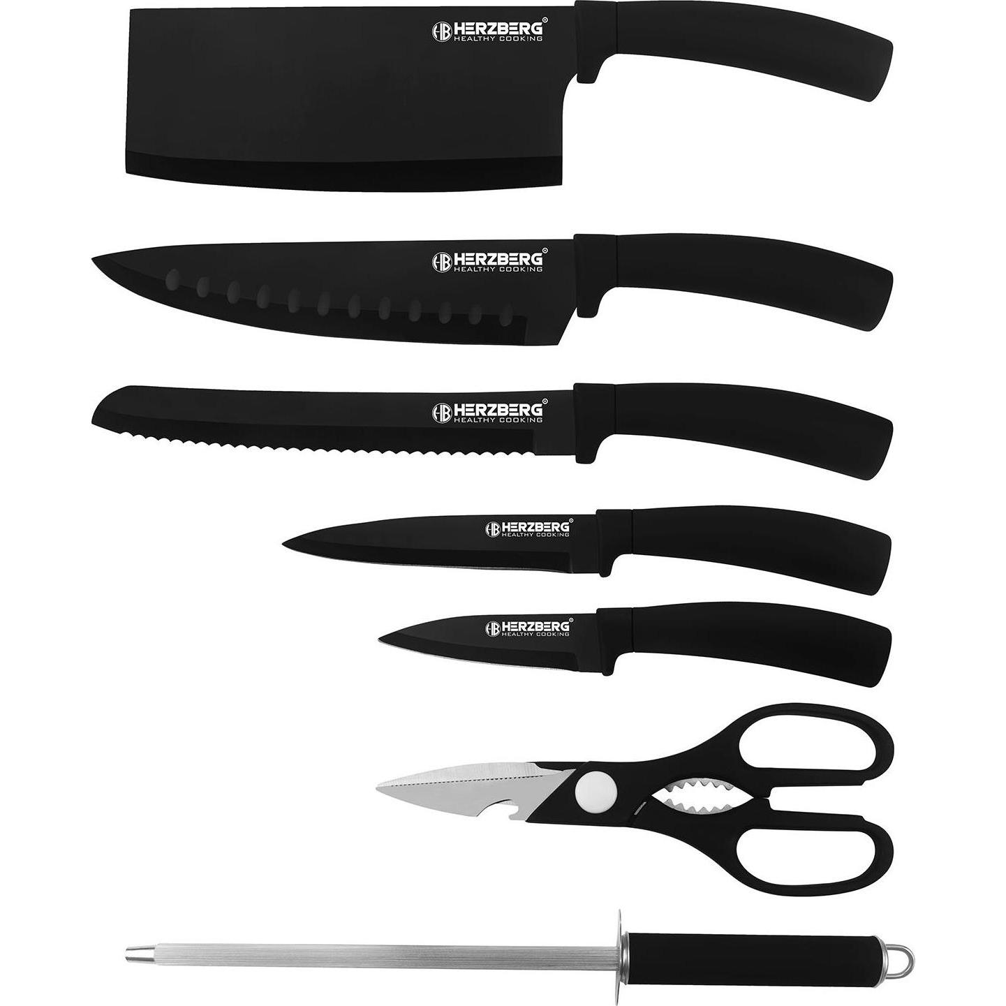 Thumbnail - JTI Messerset mit drehbarem Ständer, 8-teilig - Schwarz, Messerblock, Schwarz