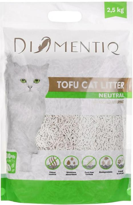 Diamentiq Żwirek Tofu zbrylający 2 5 kg NATURALNY (Klumpend, 2.50 kg)