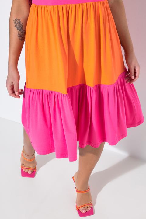 Produktbild Miamoda Jerseykleid, bequeme Passform, Colorblocking, Volants (52)