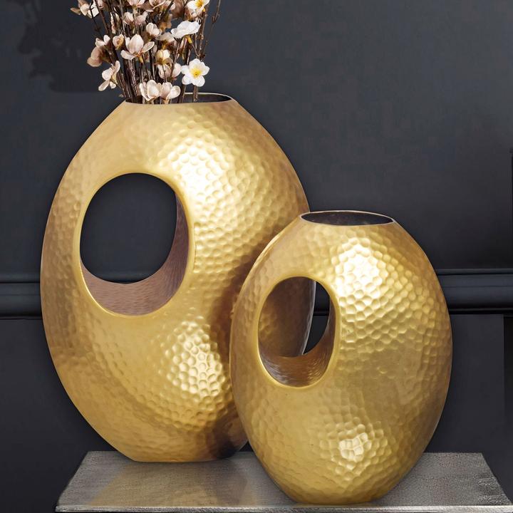 Produktbild FineBuy Tischvase 2er Set FB65114 Aluminium Gold (2x)