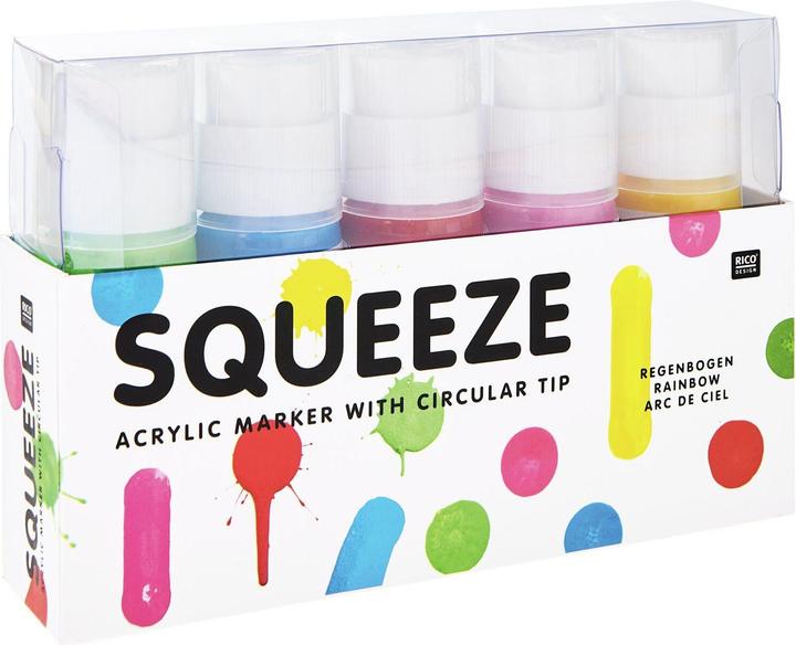 Produktbild Rico Design Rico Squeeze Marker, 5 x 60 ml Regenbogen (5 x)