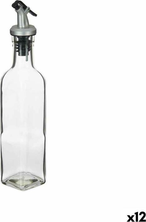 Vivalto Ölfläschchen YHP-F0421A/DH12 Durchsichtig Glas Stahl 250 ml 5 x 24,5 x 5 cm (12 Stück) (250 ml)