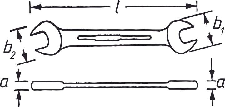 Produktbild HAZET Doppel-Maulschlüssel 450N-21X23 ∙ Aussen Sechskant Profil ∙ 21 x 23 mm