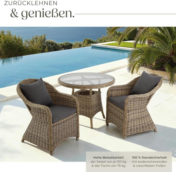 Image du produit tectake Salon de jardin ZURICH (91 x 73.50 cm)