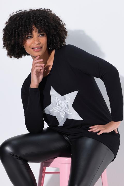Produktbild Angel of Style T-Shirt, A-Linie, Metallic Stern, Langarm (48)