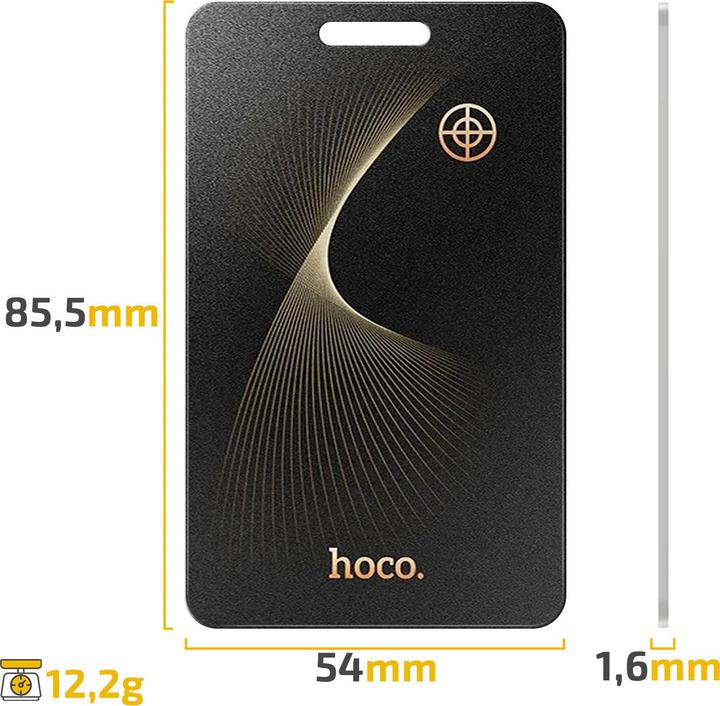 Actual product image Hoco Other Computer Accessory intelligent positioning anti-lost device card shape E92 black (Android, iOS)