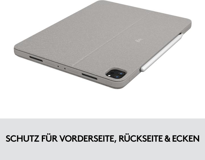 Immagine prodotto Logitech Combo Touch per iPad Pro 12,9 pollici (5a generazione) - SABBIA - UK - INTNL (Ing. Int., iPad Pro 12.9 2021 (5a generazione))