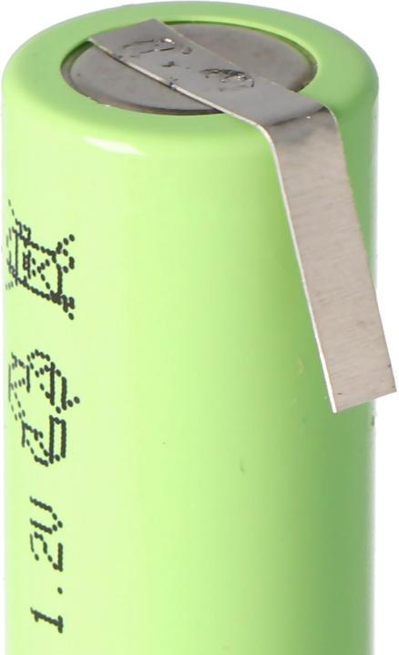 Actual product image AccuCell Akku Flat Top Mignon AA mit Lötfahne in Z-Form (1 pcs., AA, 800 mAh, Battery + charger)