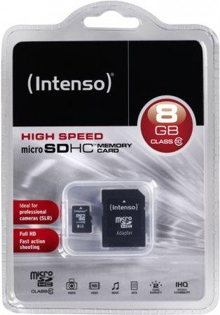 Productafbeelding Intenso microSD Class 10 (8 GB, microSDHC, U1)