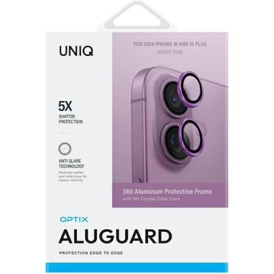 Thumbnail - Uniq Optix Aluminium Camera Lens Protector iPhone 16 6.1" / 16 Plus 6.7" grape pink szkło na obiekty (1 Stück, Apple iPh...