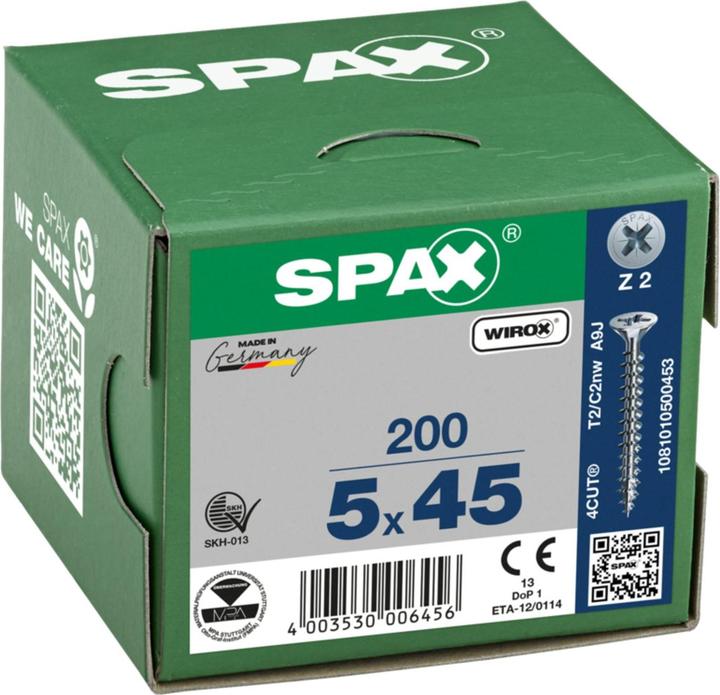 Produktbild Spax Senkmultikopf Kreuzschlitz Z2 Vollgewinde Wirox (200 Schrauben pro Stück)