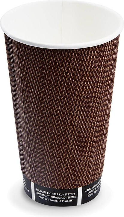 Produktbild Wimex.eu Pappbecher PREMIUM Ripple Wall 90mm 510ml XL: 0,4L,16oz - 25 Stück (25 x)
