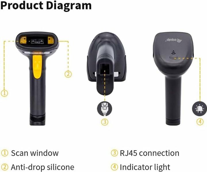 Actual product image equip Barcode handheld scanner CCD cable USB black (1D barcodes)